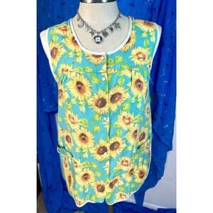 Moon Dance Sunflower Cobbler Apron House Coat Size Small